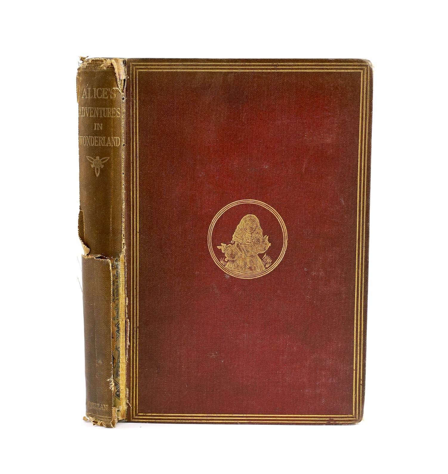 Dodgson, Charles Lutwidge - Alice’s Adventures in Wonderland, 25th thousand, illustrated by John Tenniel, advertisement leaf at end, 8vo, original cloth gilt, spine torn, Macmillan and Co., London, 1870